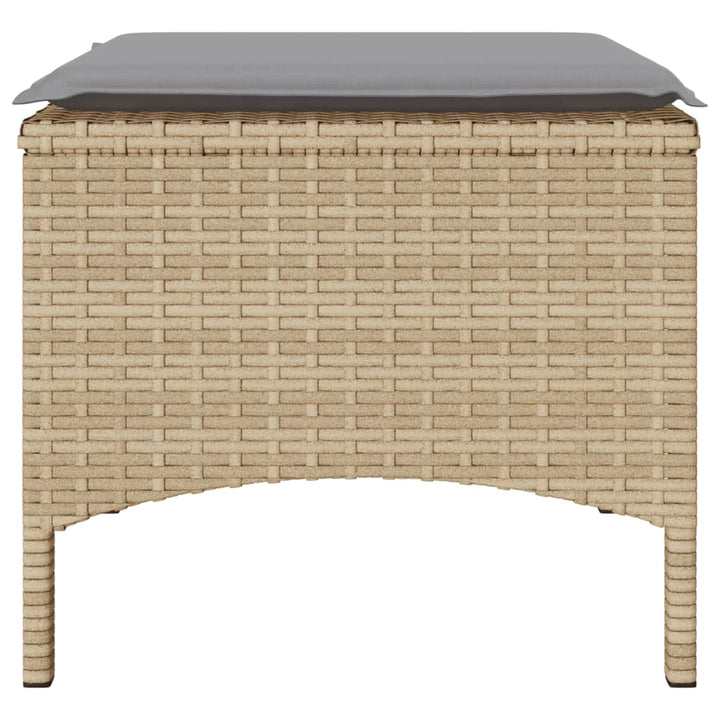 2-personers havesofa med bord og skamler polyrattan beige