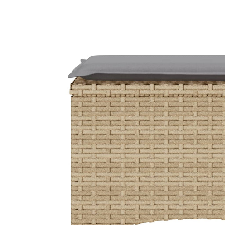 2-personers havesofa med bord og skamler polyrattan beige