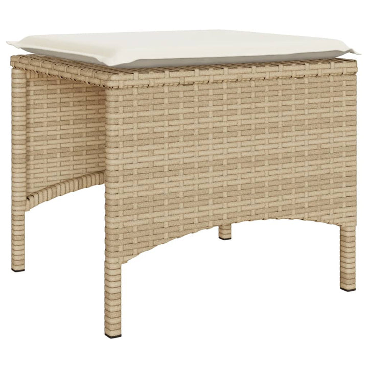 2-personers havesofa med bord og skamler polyrattan beige