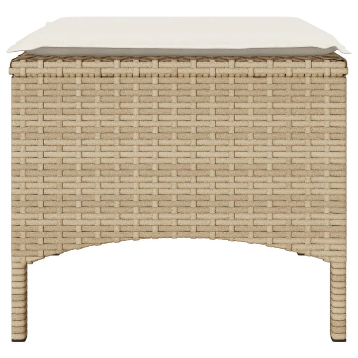 2-personers havesofa med bord og skamler polyrattan beige