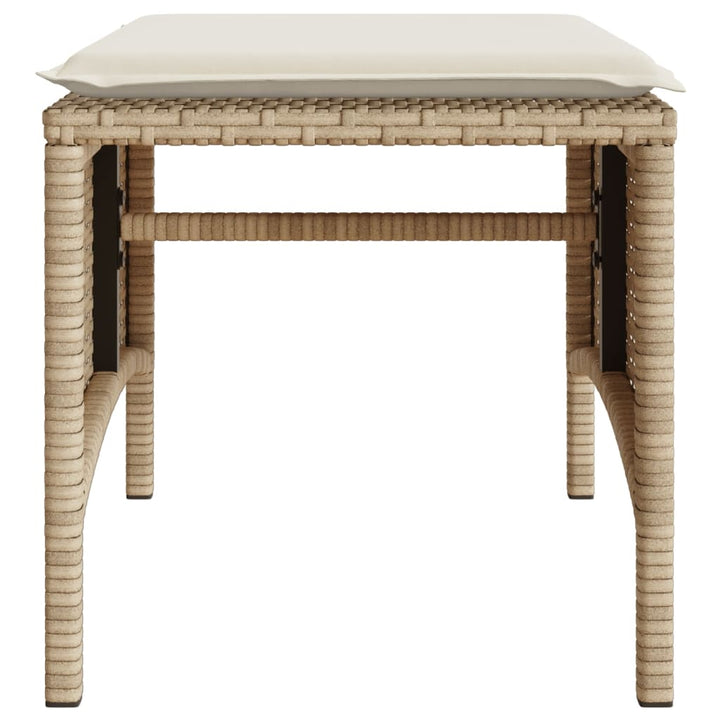 2-personers havesofa med bord og skamler polyrattan beige
