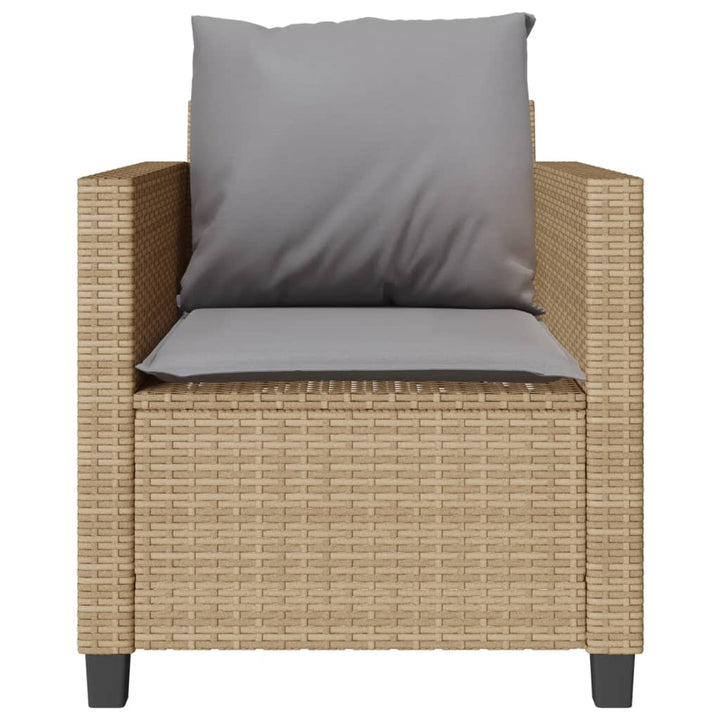 bistrosæt til haven 3 dele med hynder polyrattan beige
