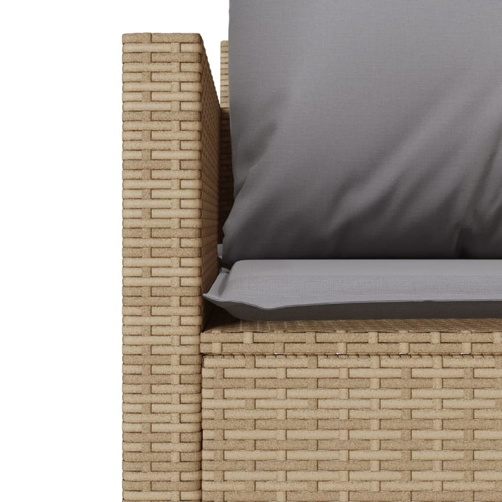 bistrosæt til haven 3 dele med hynder polyrattan beige