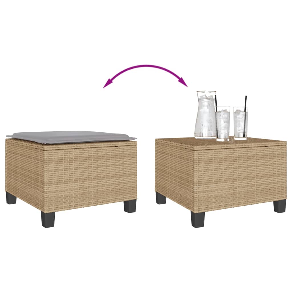 bistrosæt til haven 3 dele med hynder polyrattan beige