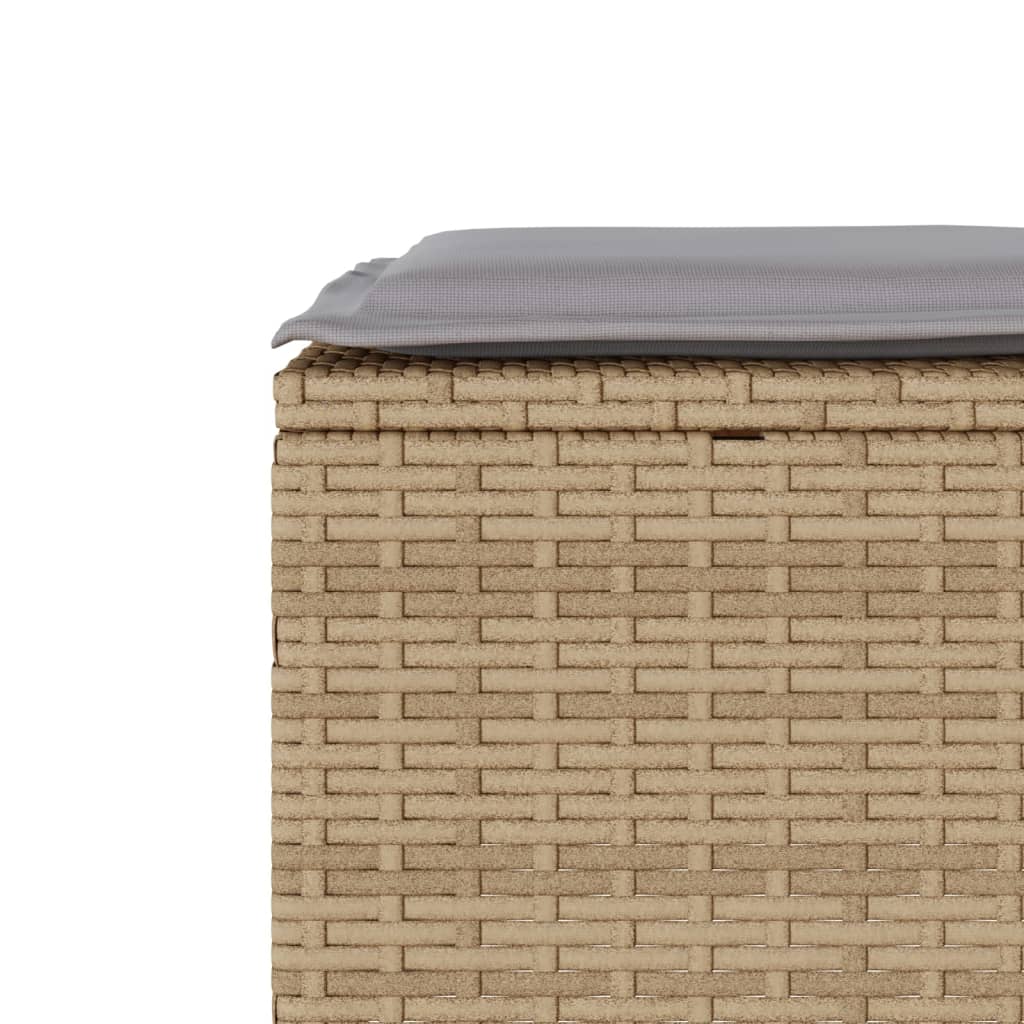bistrosæt til haven 3 dele med hynder polyrattan beige