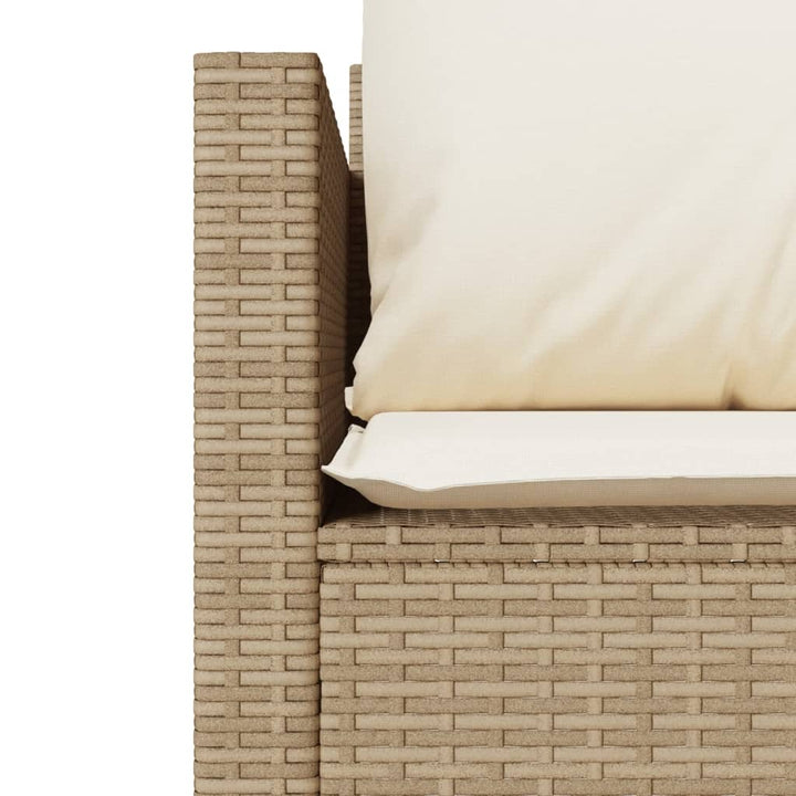 bistrosæt til haven 3 dele med hynder polyrattan beige