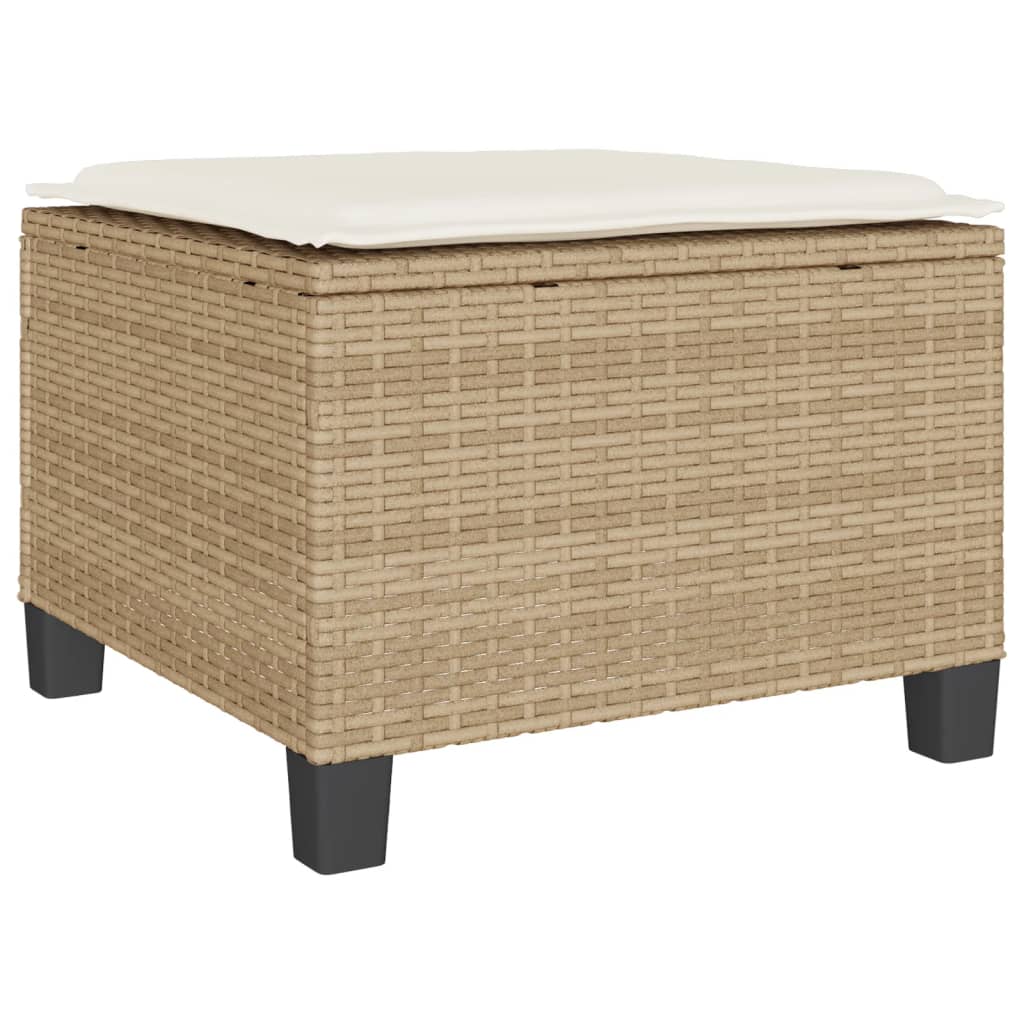 bistrosæt til haven 3 dele med hynder polyrattan beige