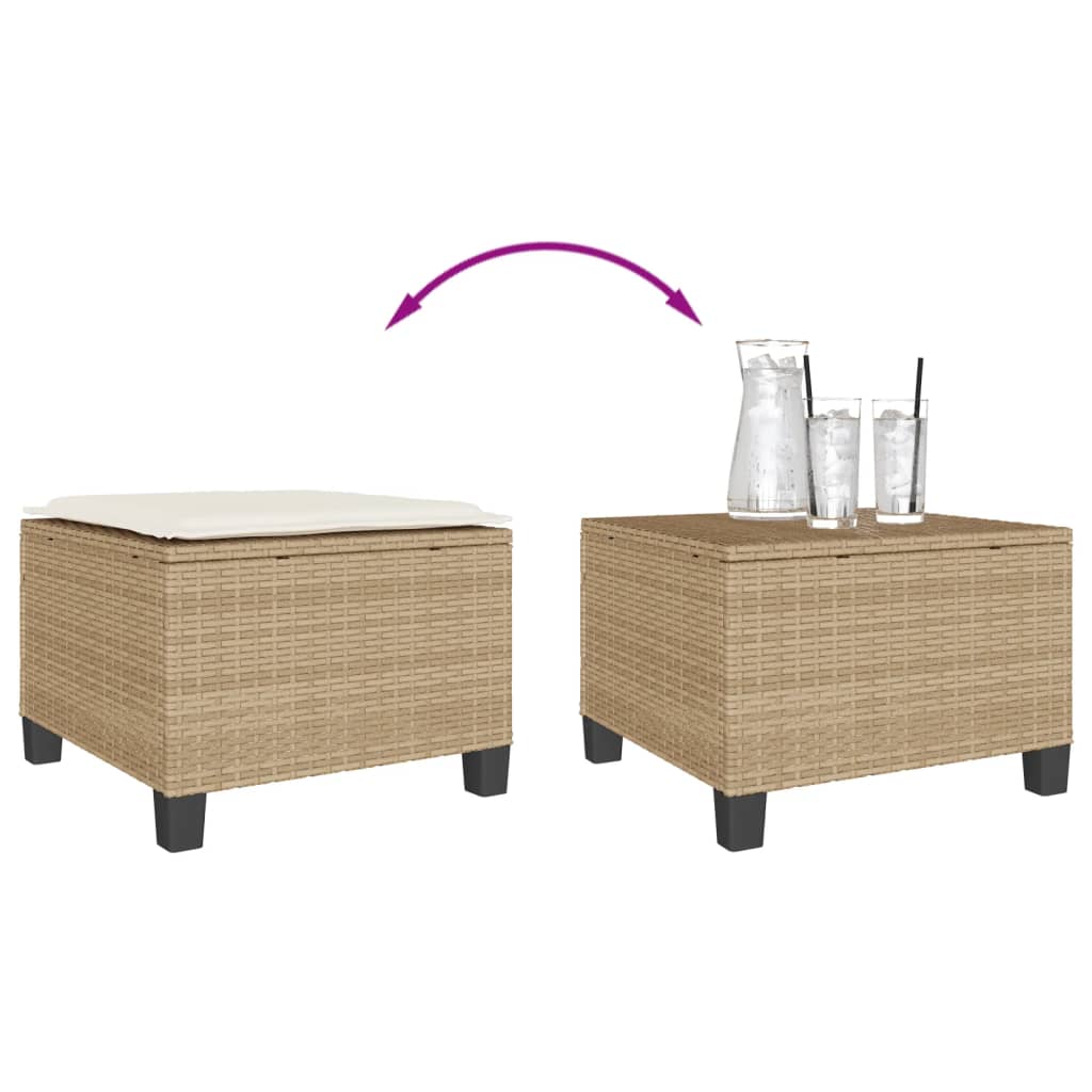 bistrosæt til haven 3 dele med hynder polyrattan beige