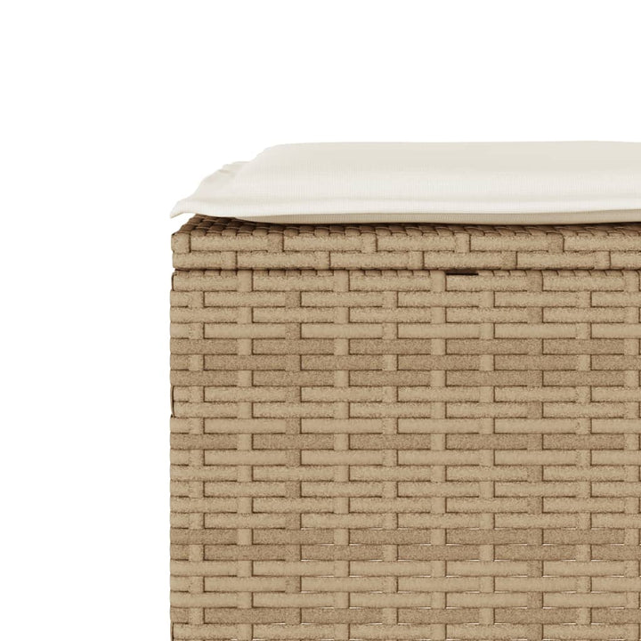 bistrosæt til haven 3 dele med hynder polyrattan beige
