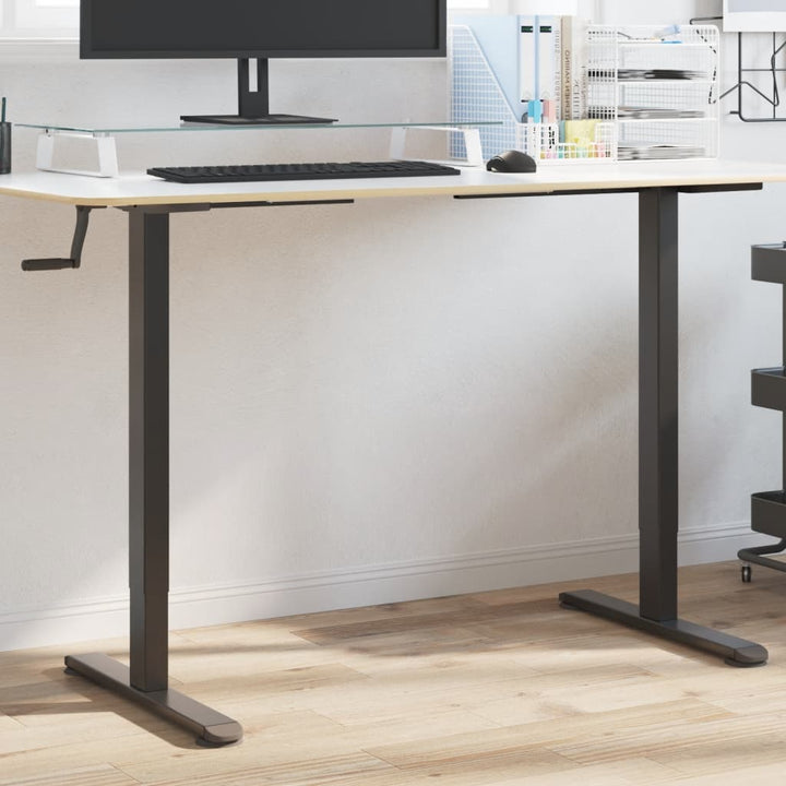 stel til stå-skrivebord (94-135)x60x(70-114) cm stål sort