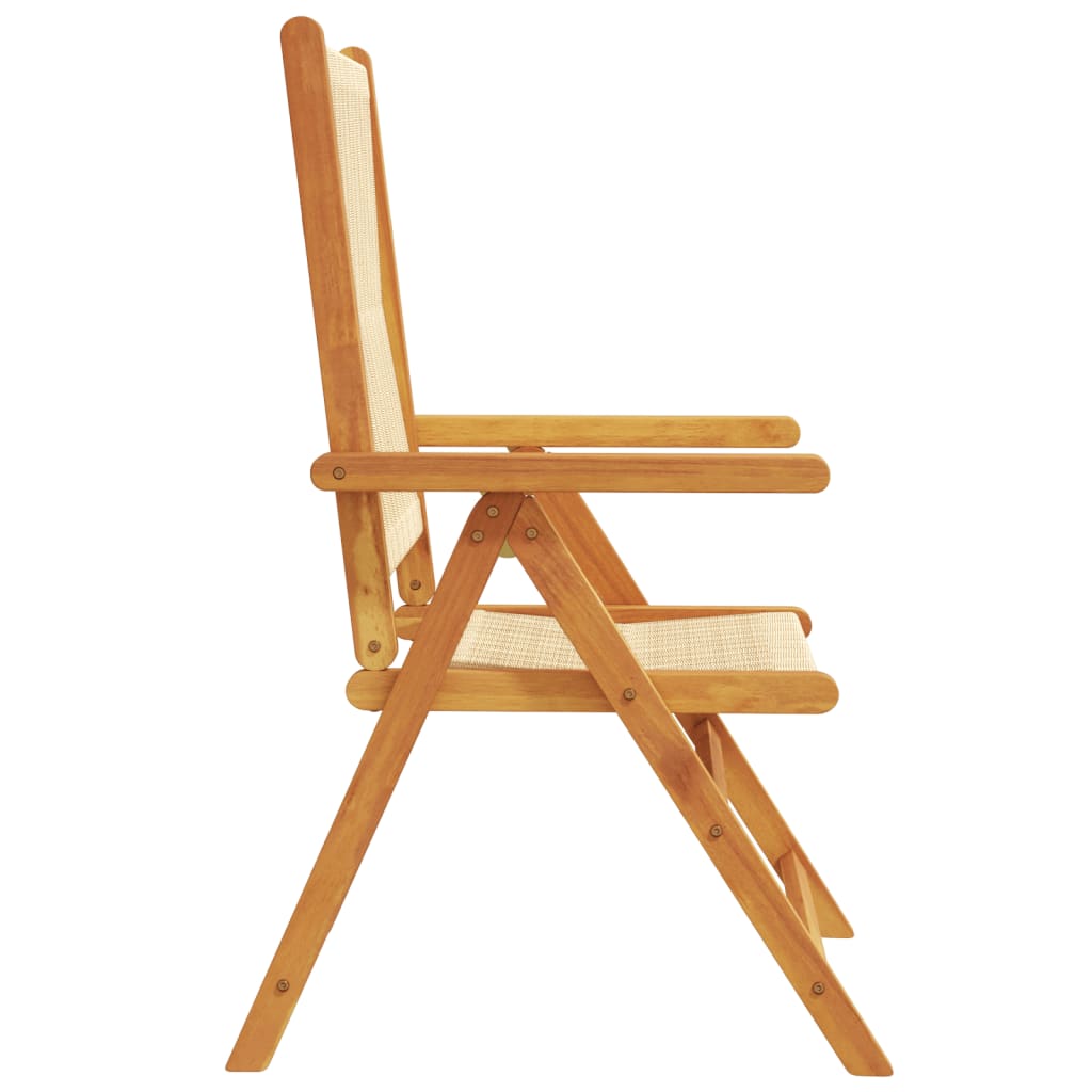 havestole 2 stk. massivt akacietræ og polypropylen beige
