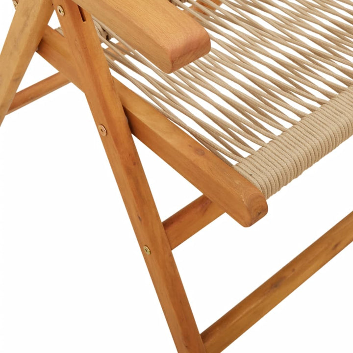 havestole 2 stk. massivt akacietræ og polypropylen beige