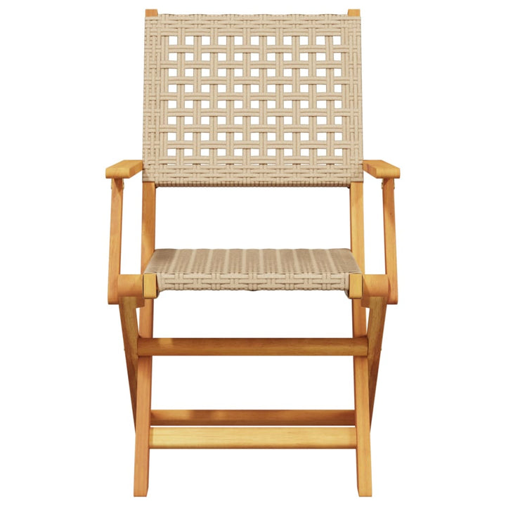 havestole 2 stk. massivt akacietræ og polyrattan beige