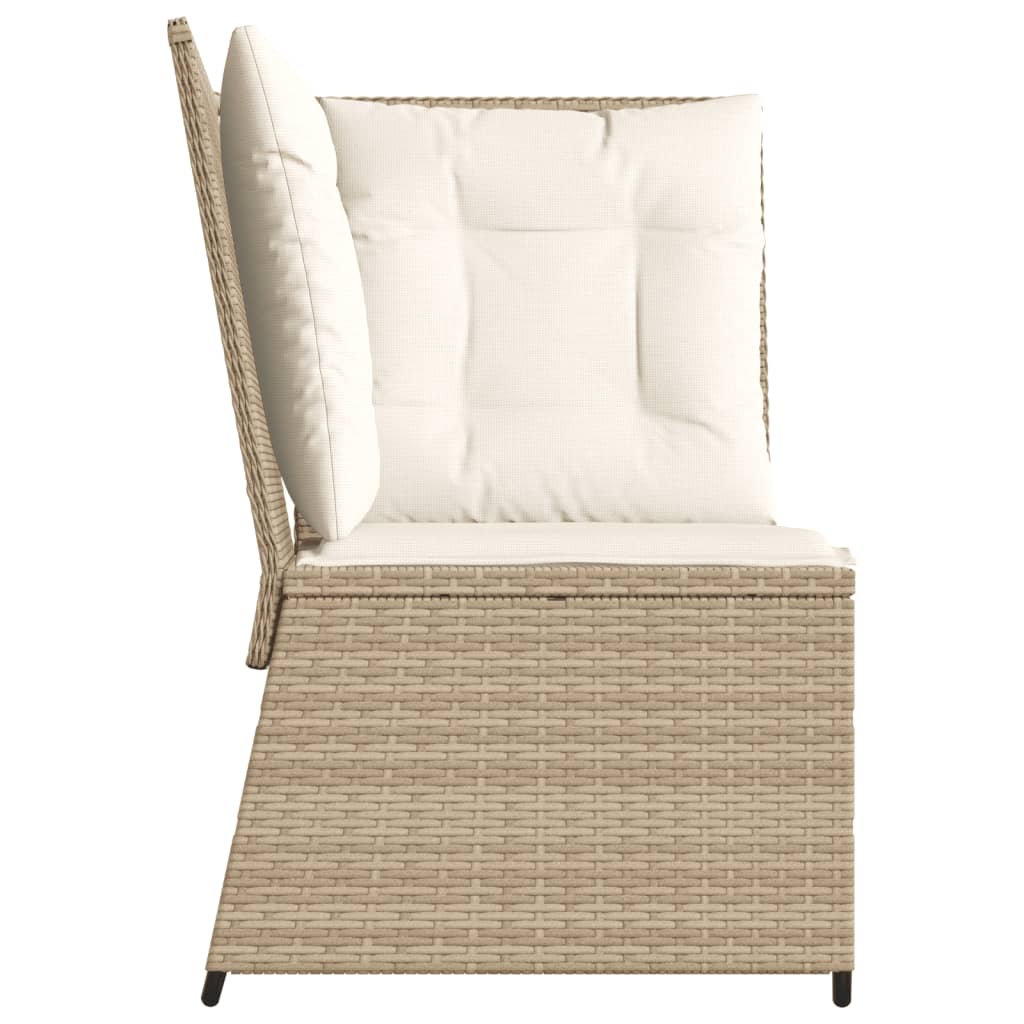 hjørnemodul til havesofa med hynder polyrattan beige