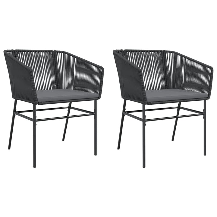 havestole 2 stk. med hynder polyrattan sort