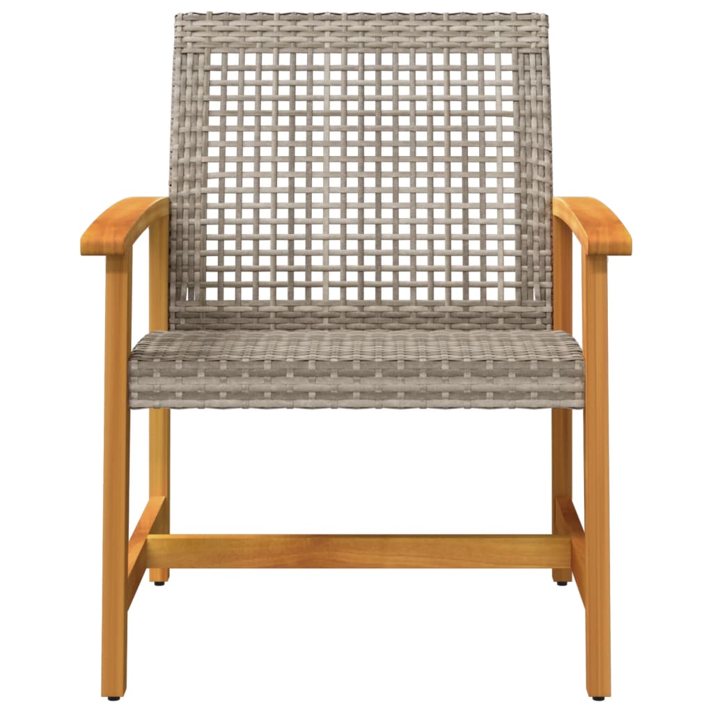 havestole 2 stk. polyrattan og akacietræ grå