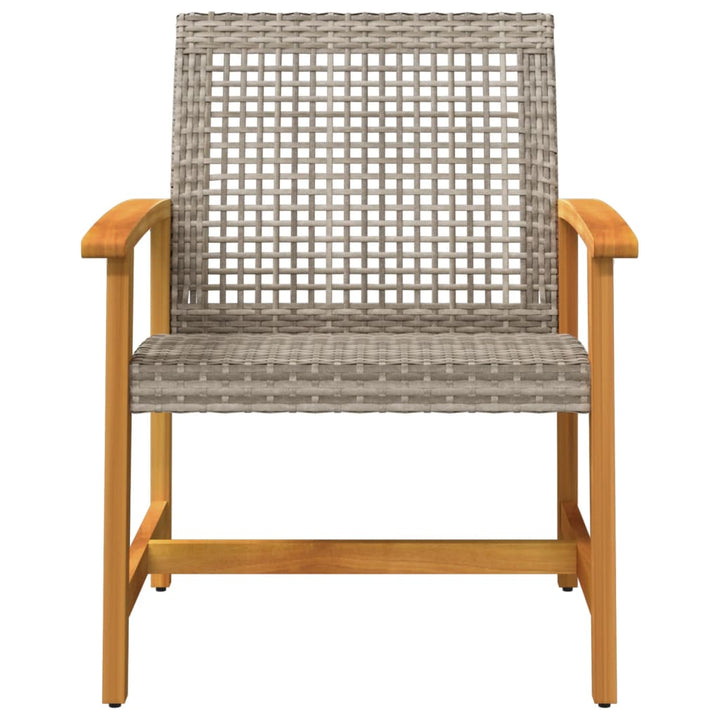 havestole 2 stk. polyrattan og akacietræ grå