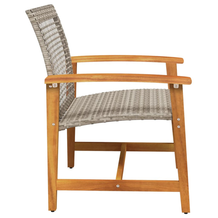 havestole 2 stk. polyrattan og akacietræ grå