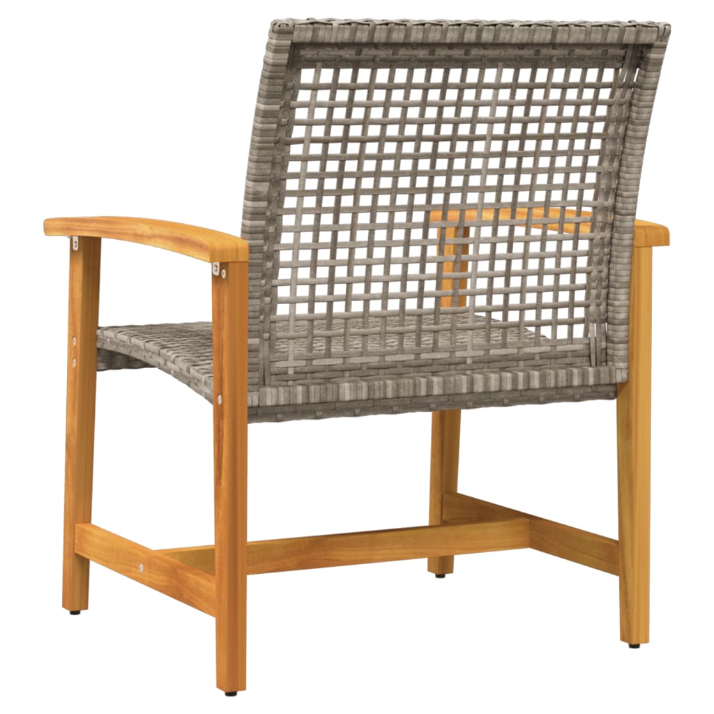 havestole 2 stk. polyrattan og akacietræ grå