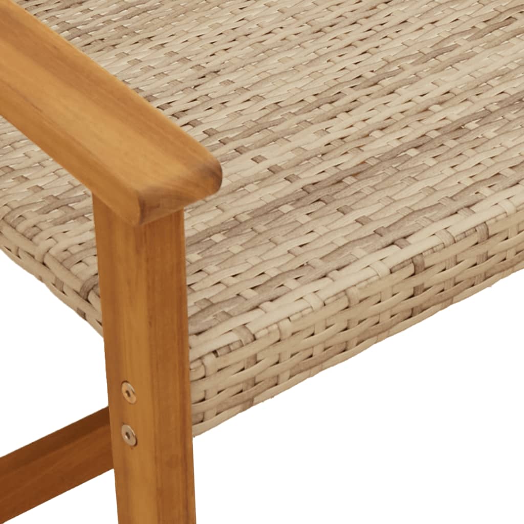 havestole 2 stk. polyrattan og akacietræ beige