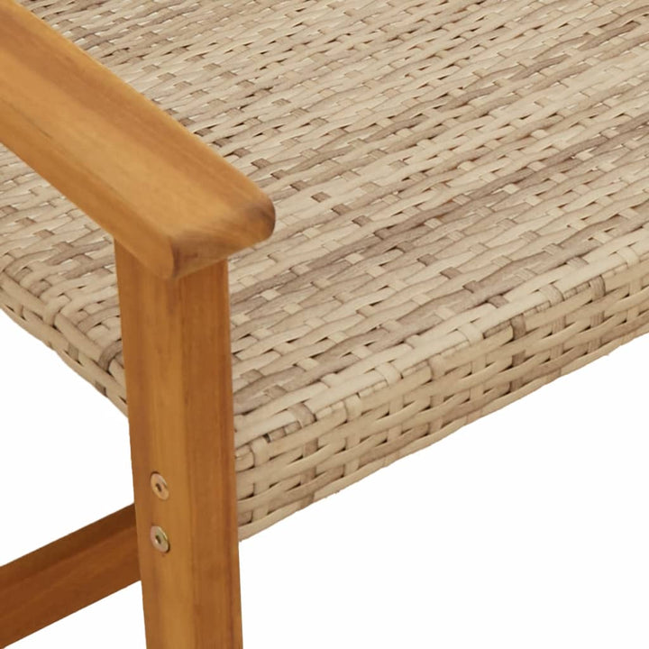 bistrosæt 3 dele polyrattan og akacietræ beige