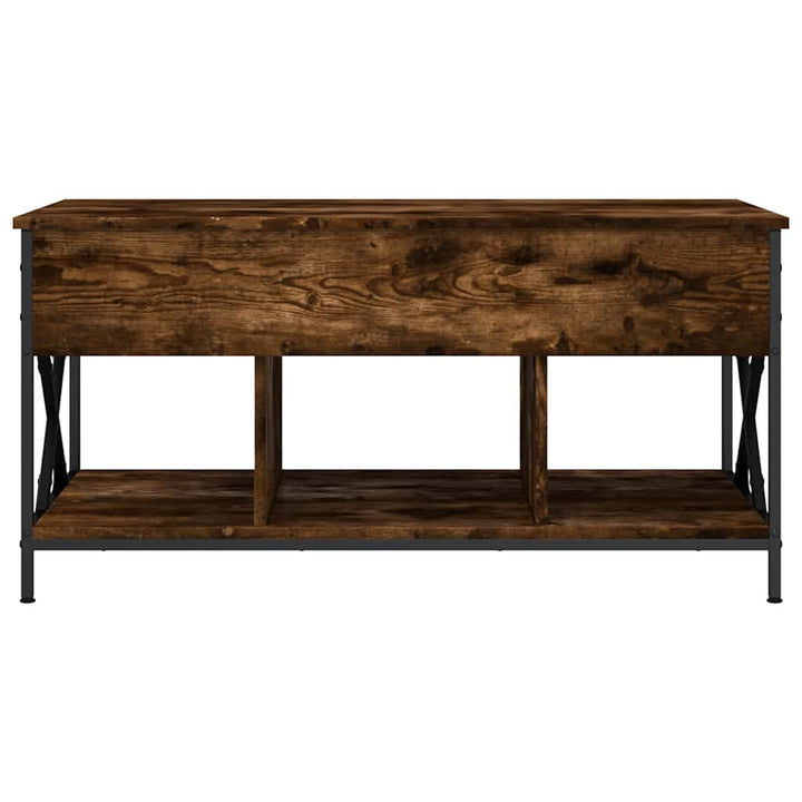 sofabord 100x55x50 cm konstrueret træ og metal røget eg