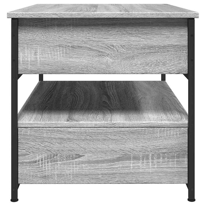 sofabord 70x50x50 cm konstrueret træ og metal grå sonoma-eg