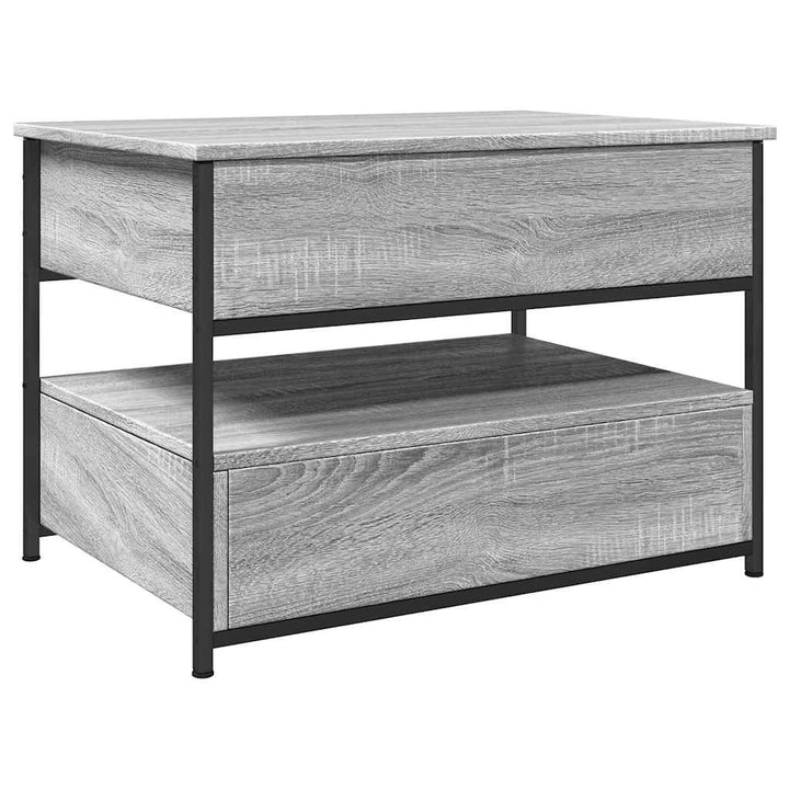 sofabord 70x50x50 cm konstrueret træ og metal grå sonoma-eg