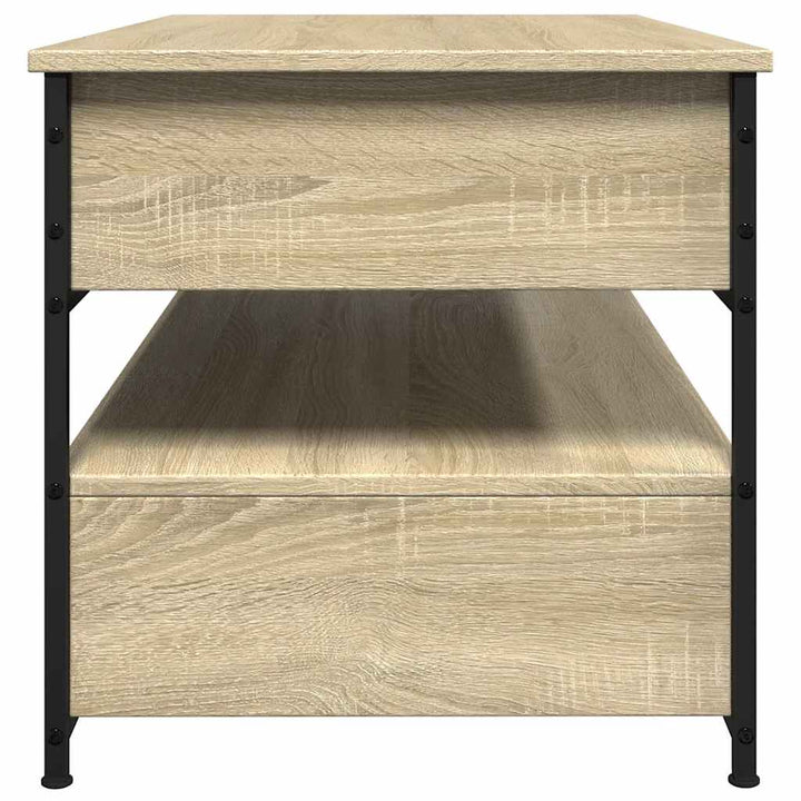 sofabord 85x50x50 cm konstrueret træ og metal sonoma-eg