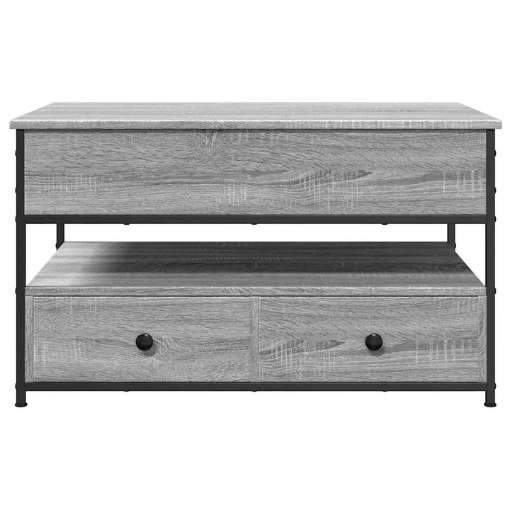 sofabord 85x50x50 cm konstrueret træ og metal grå sonoma-eg
