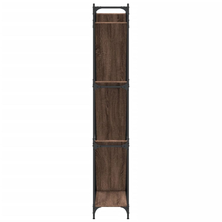 bogreol 79x30x180 cm konstrueret træ og metal brunt eg