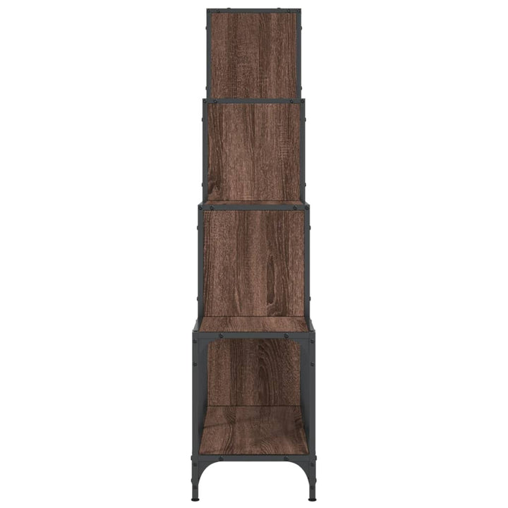 bogreol 122x30x132 cm konstrueret træ og metal brunt eg