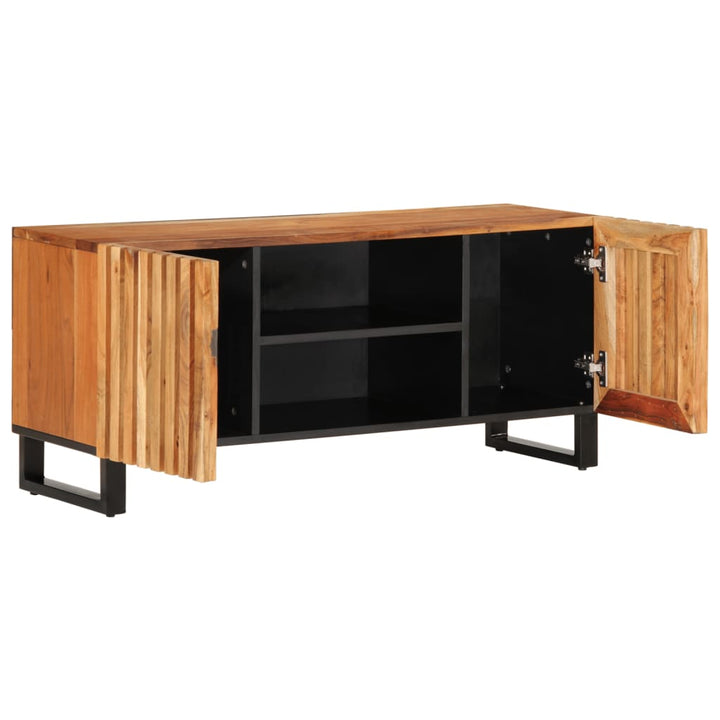tv-bord 105x34x46 cm massivt akacietræ