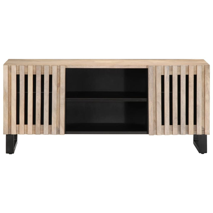 tv-bord 105x34x46 cm massivt mangotræ hvid