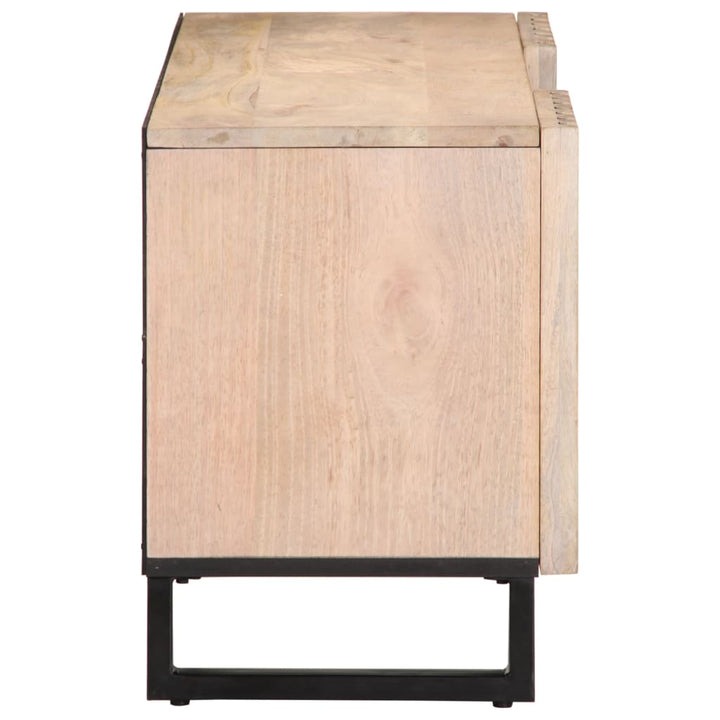 tv-bord 105x34x46 cm massivt mangotræ hvid
