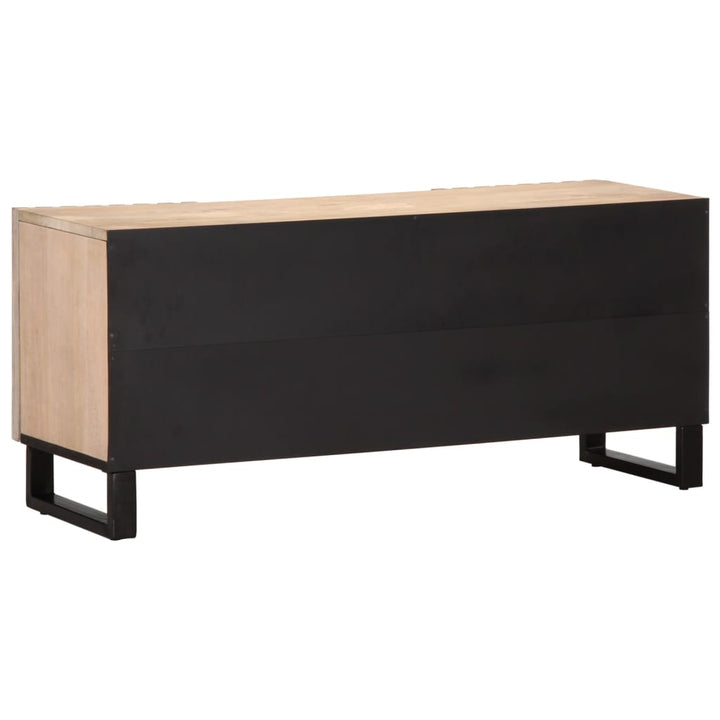 tv-bord 105x34x46 cm massivt mangotræ hvid