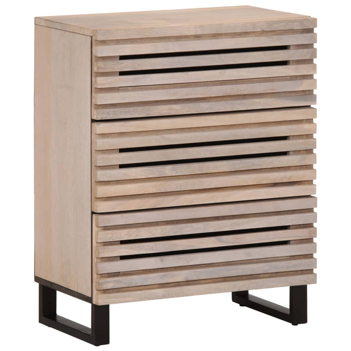 skænk 60x34x75 cm massivt mangotræ hvid