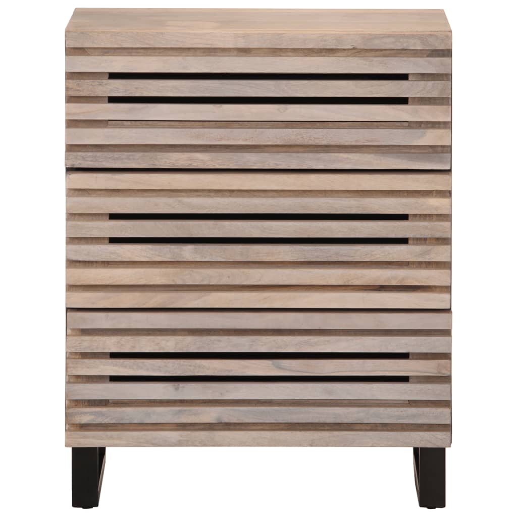 skænk 60x34x75 cm massivt mangotræ hvid