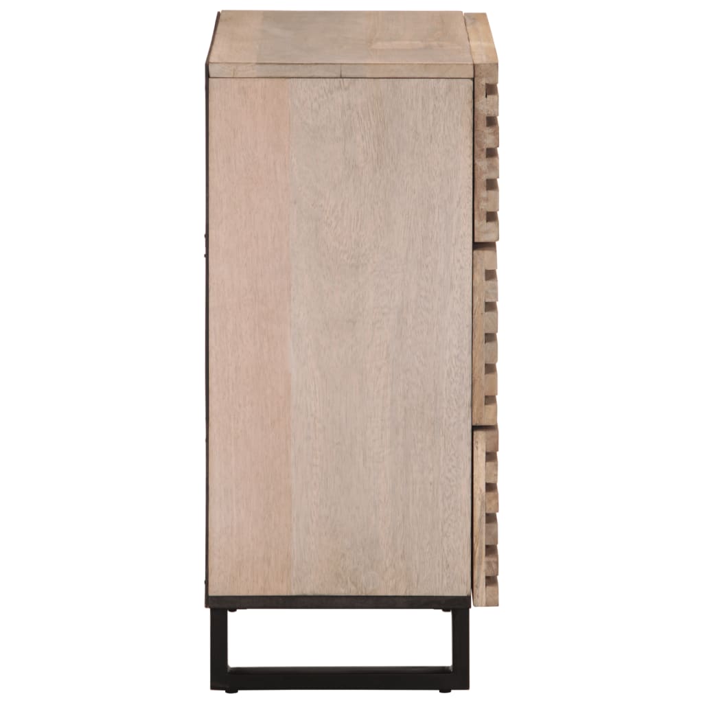 skænk 60x34x75 cm massivt mangotræ hvid