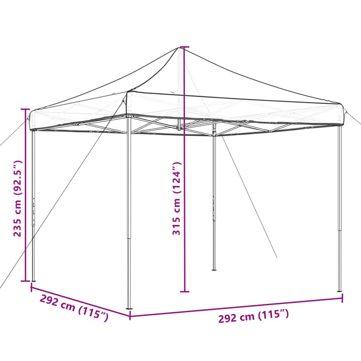 pop op-festtelt 292x292x315 cm foldbart sort
