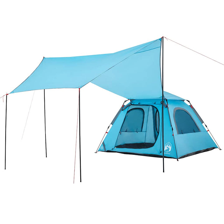 4-personers campingtelt quick-release blå