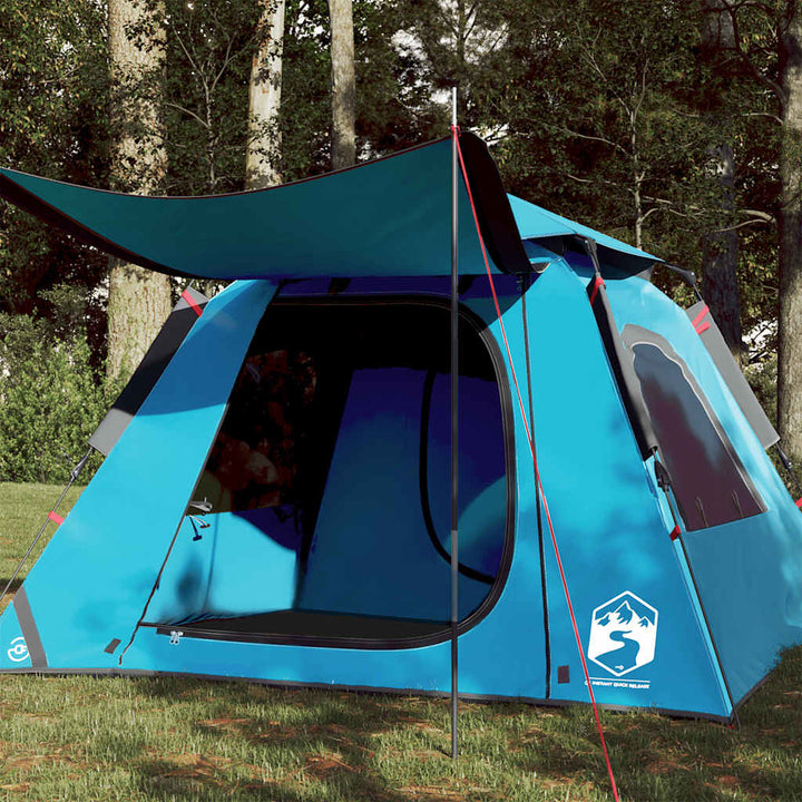 4-personers campingtelt quick-release blå