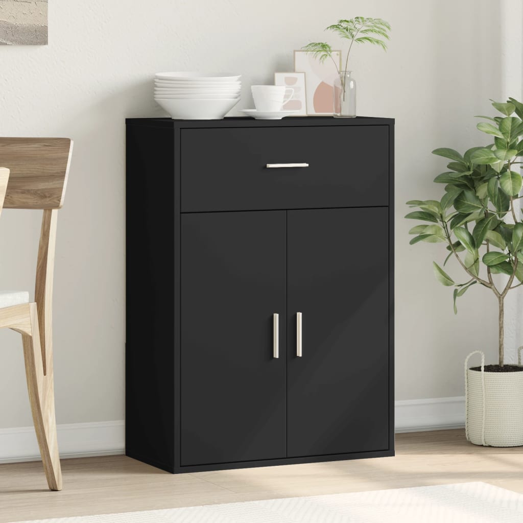 skænk 60x30x84 cm konstrueret træ sort