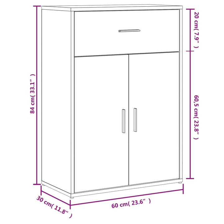 skænk 60x30x84 cm konstrueret træ sort