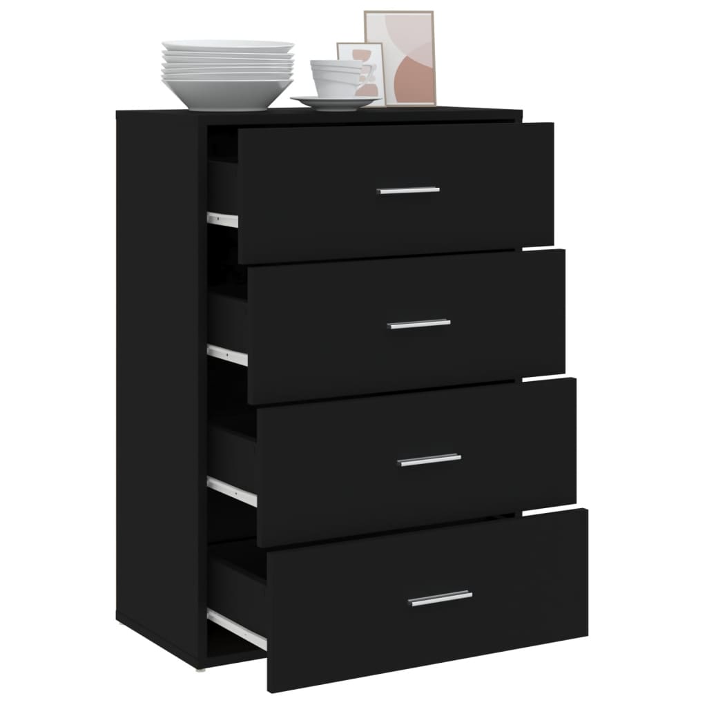 skænk 60x31x84 cm konstrueret træ sort