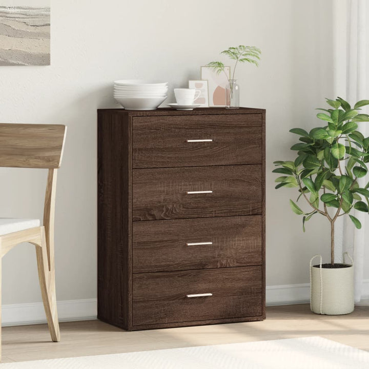 skænk 60x31x84 cm konstrueret træ brun egetræsfarve