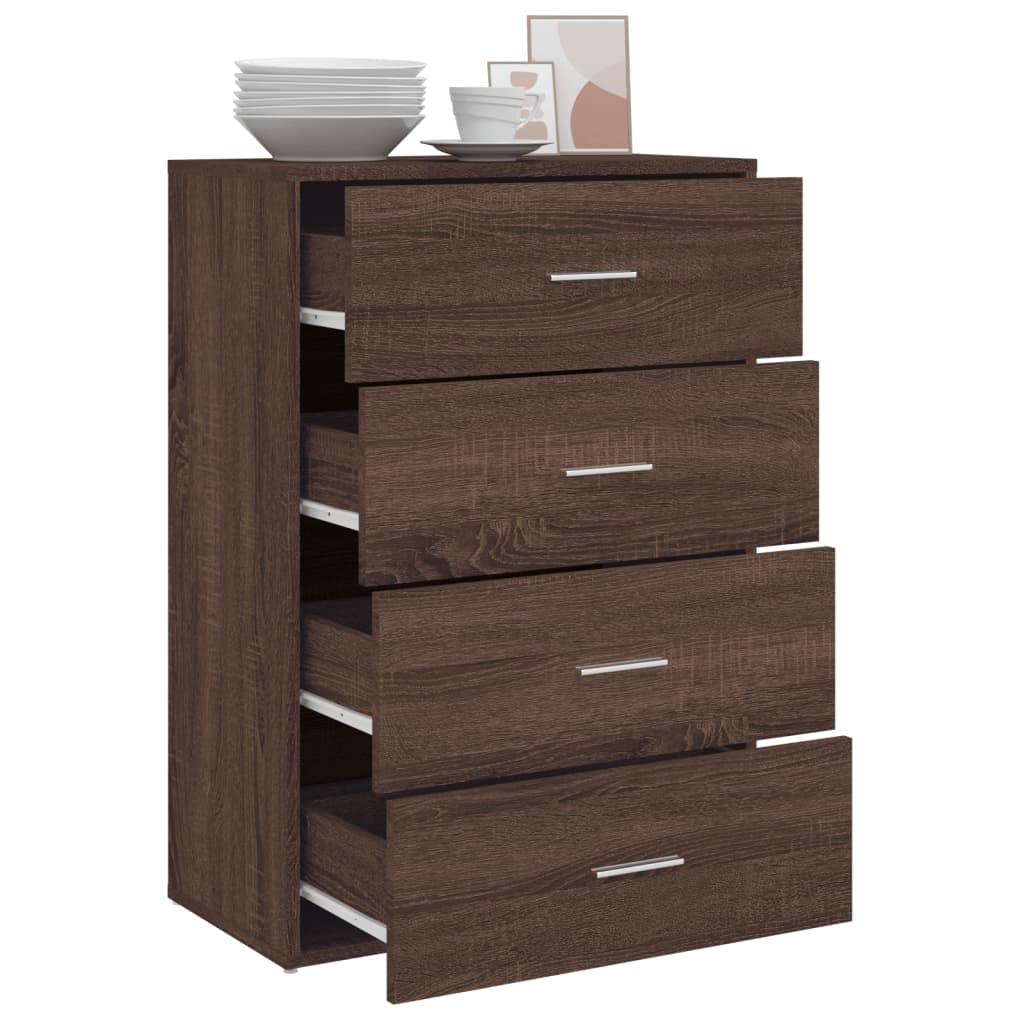 skænk 60x31x84 cm konstrueret træ brun egetræsfarve