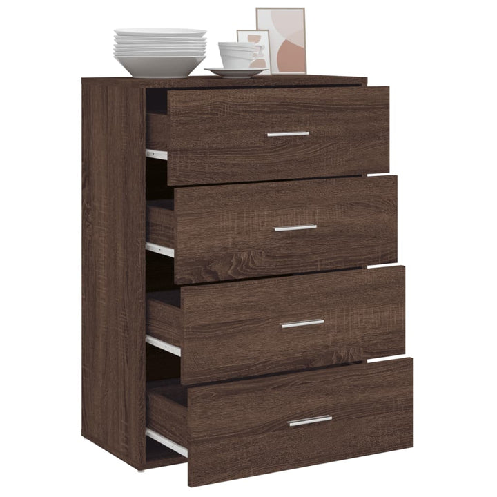 skænk 60x31x84 cm konstrueret træ brun egetræsfarve