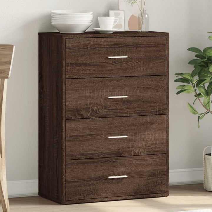 skænk 60x31x84 cm konstrueret træ brun egetræsfarve
