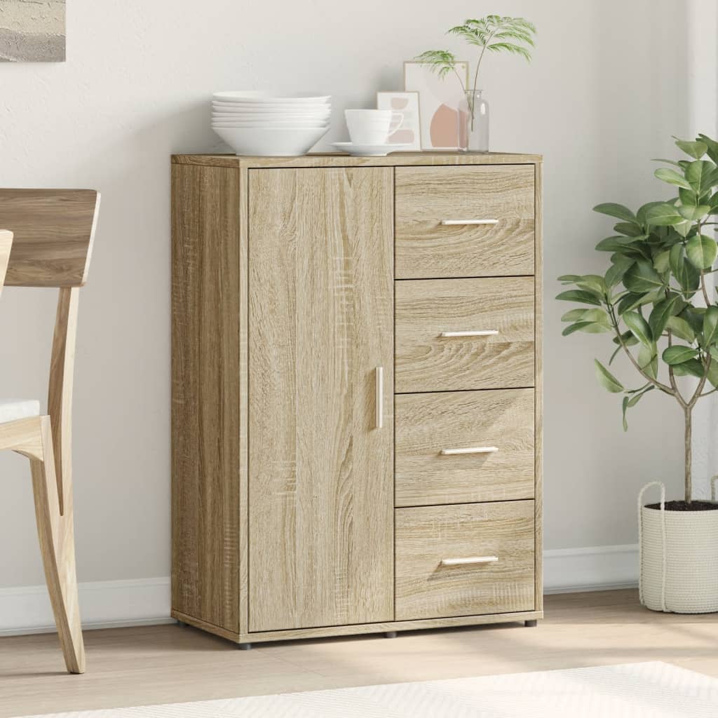 skab 60x31x84 cm konstrueret træ røget egetræsfarve